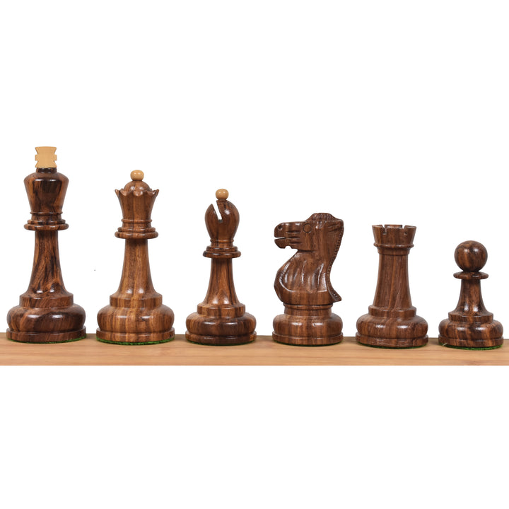 3.7" sowjetische Großmeister Supreme Schachspiel - nur Schachfiguren- Gewichtetes Goldenes Rosenholz