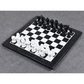 Minimalist 12-inch marble stone chess set in black and white.