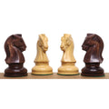 Comparison of mahogany and boxwood Dubrovnik style Knights with distinctive hand-carved manes.