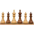 Luxury Staunton chess kings and queens in rosewood and boxwood.