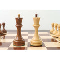Elegant golden rosewood and boxwood queen pieces from our 1960s Soviet Russian set.