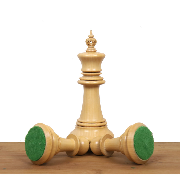 Combinazione di pezzi di scacchi in legno d'ebano Spartacus Luxury Staunton da 4,6" con scacchiera da 23" e scatola di custodia