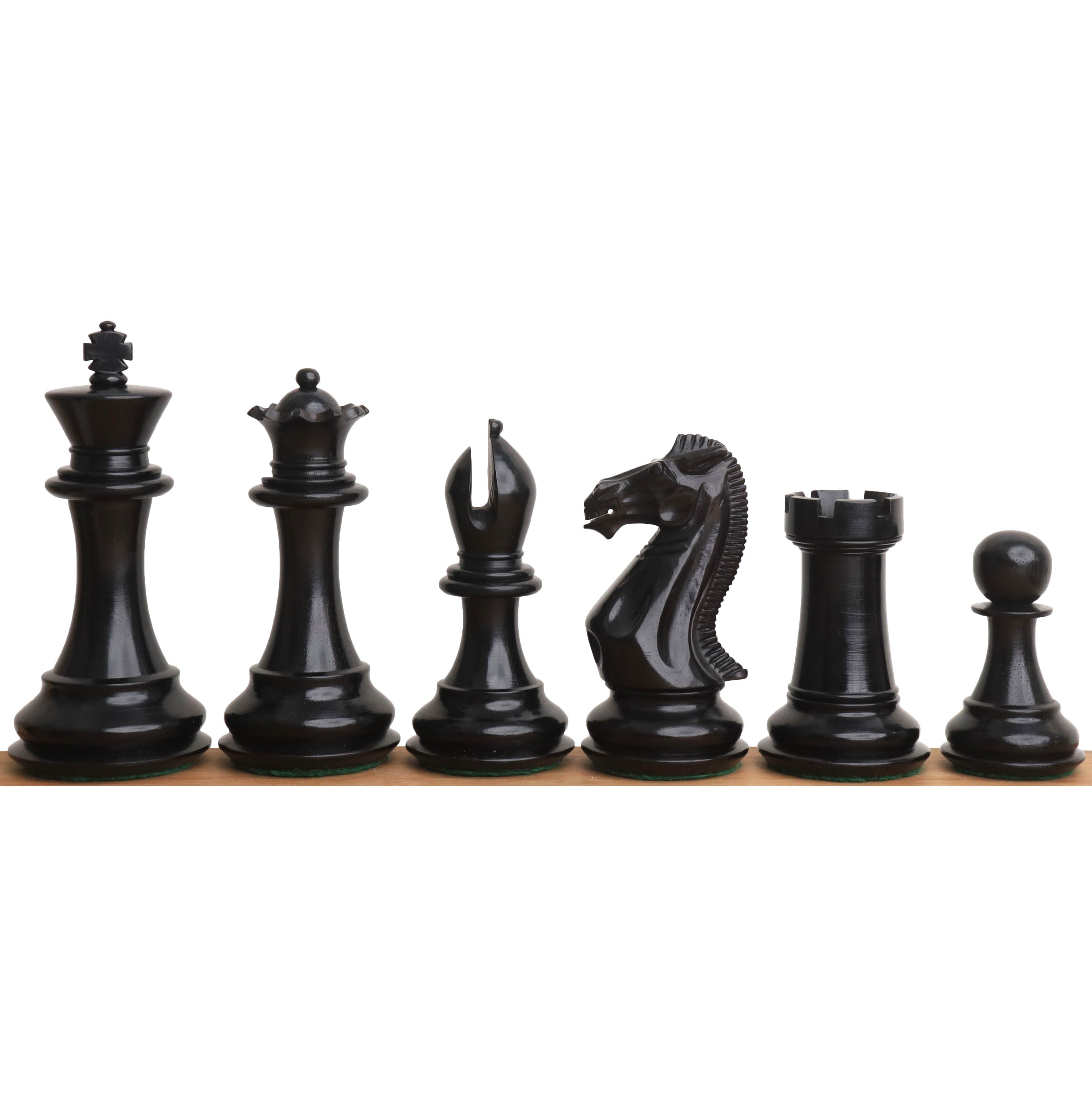 4.1" Traveller Staunton Luxury Chess Pieces Only set-Triple Weighted Ebony Wood