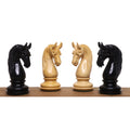 Detailed pair of ebony and boxwood knight chess pieces from the Bath Luxury set.