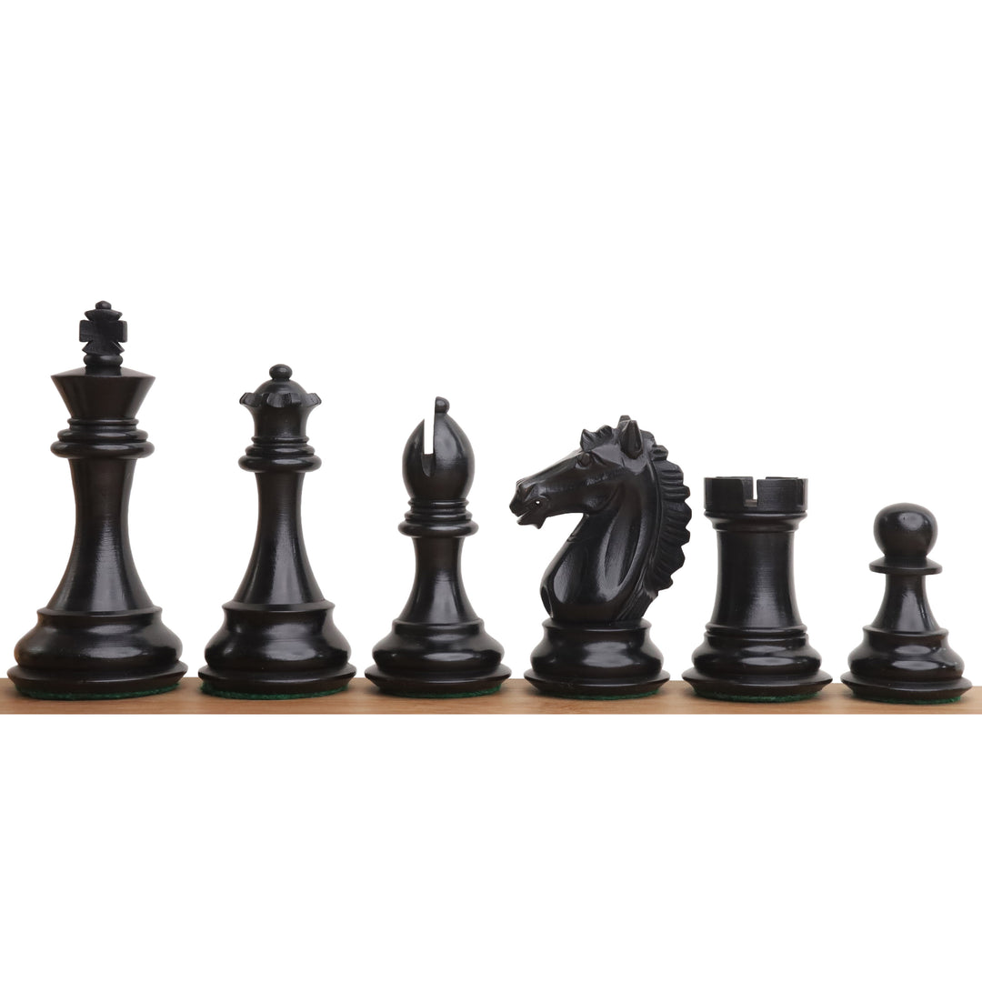 4” zestaw szachów Alban Knight Staunton - tylko  szachy - ważony ebonizowany bukszpan