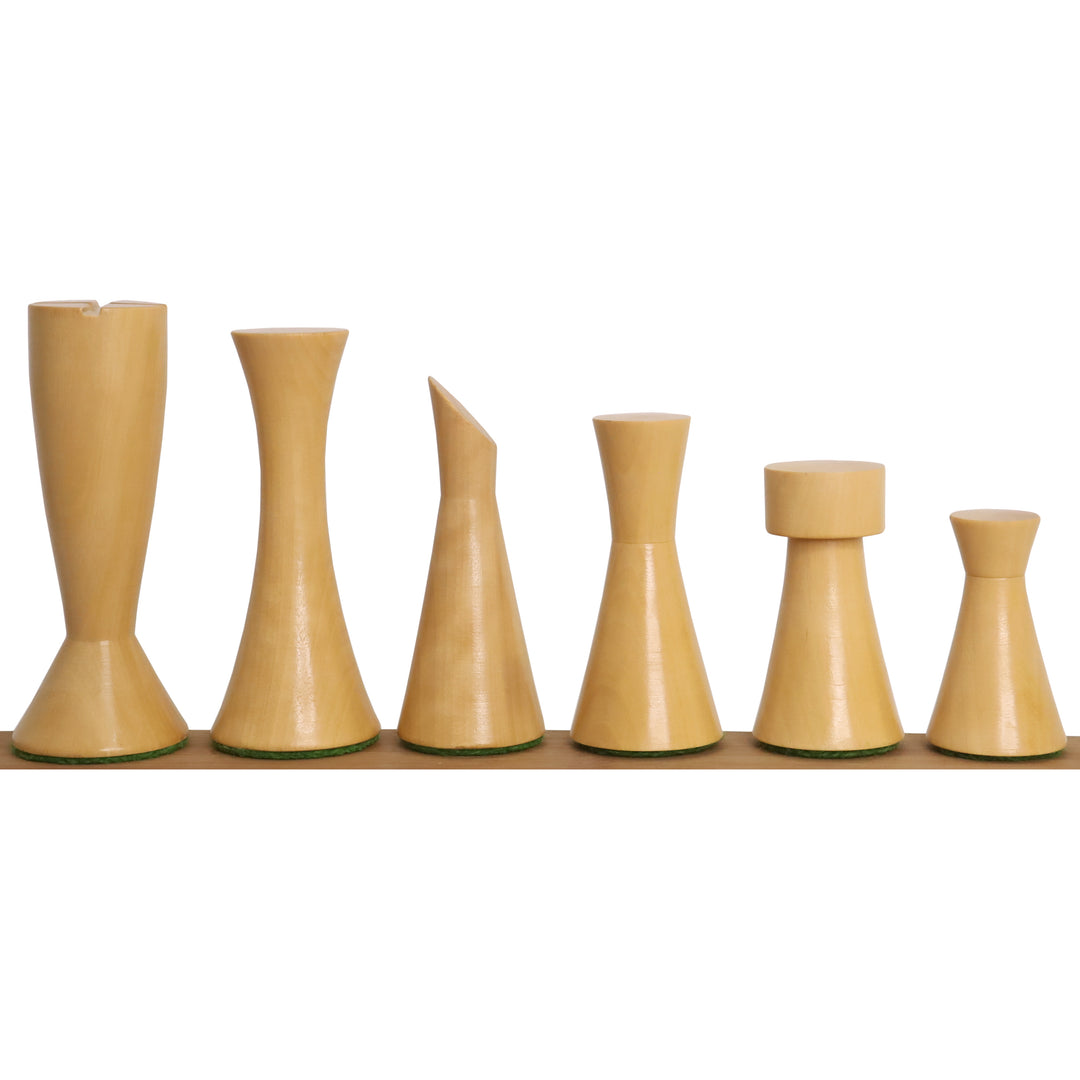 Zestaw szachów ważonych 3,4” Minimalist Tower Seria Kombo - Figury w kolorze Złote Drewno Rózane z Planszą Szachową Z Obramowania