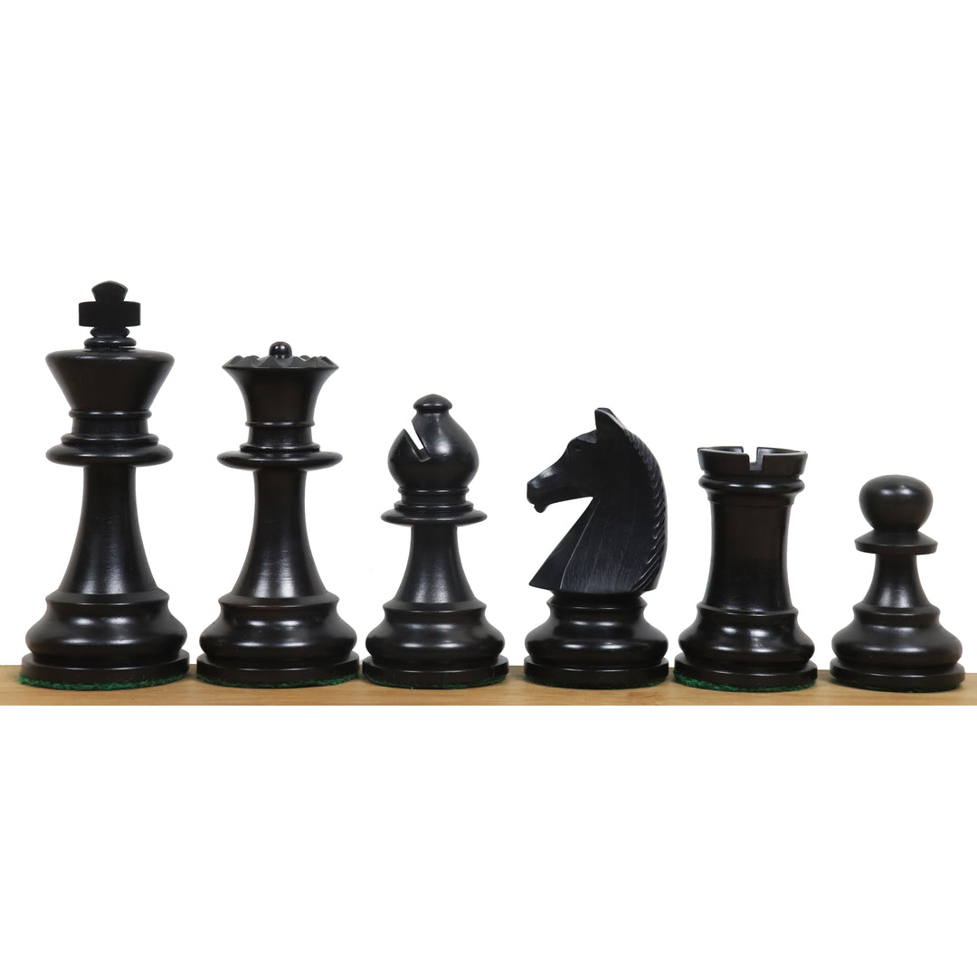 Slightly Imperfect 3.9" French Chavet Tournament Chess Set - Chess Pieces Only - Antiqued Boxwood