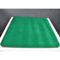 Underside of a luxury wooden chessboard featuring a protective green felt base.