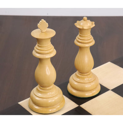 4.6" Medallion Luxury Staunton Chess Pieces Only Set - Triple Weight Ebony Wood