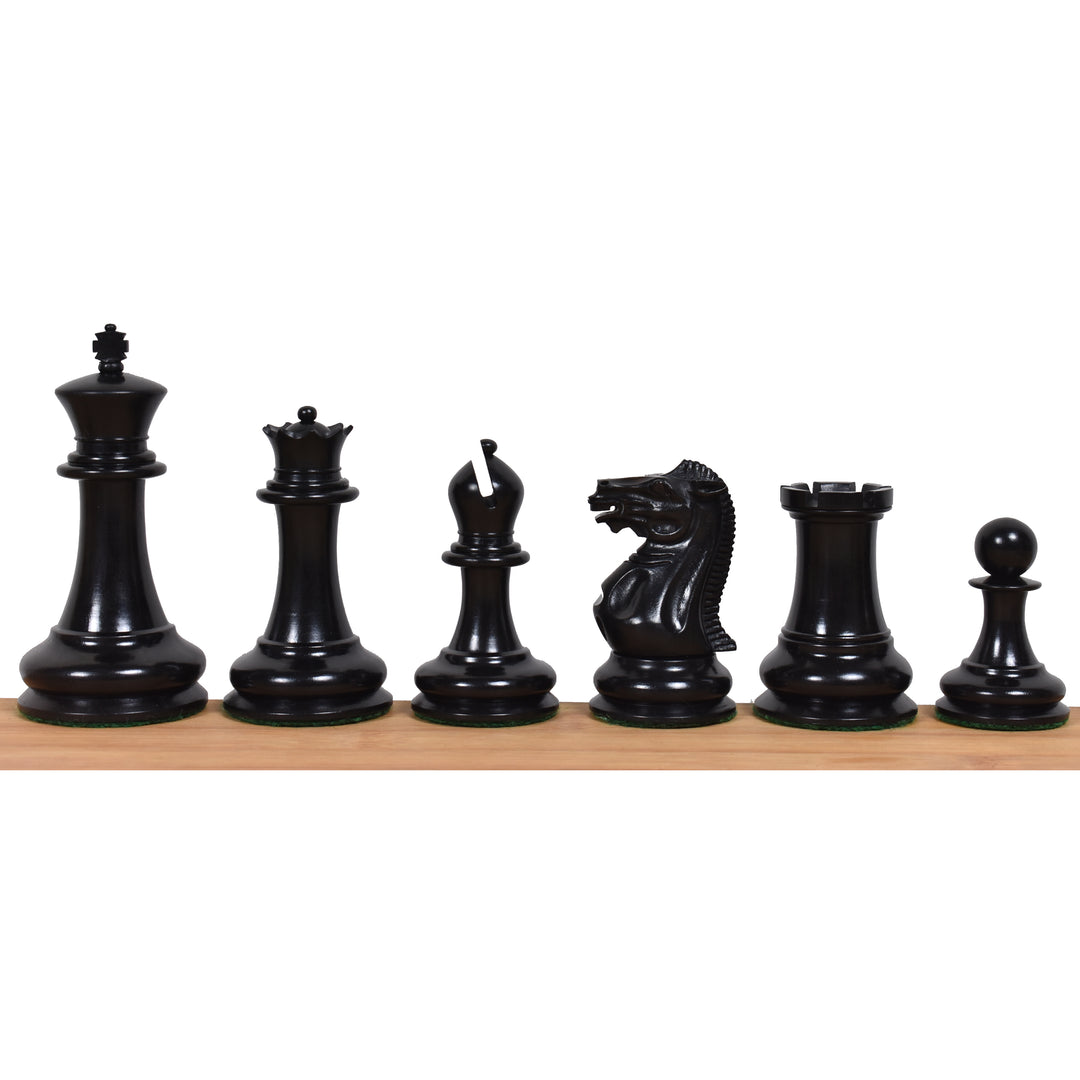 Set di scacchi da collezione Jacques Cook Staunton, leggermente imperfetto, 1849 - Solo pezzi di scacchi - Legno d'ebano - 3,75".