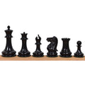 Black ebony chess pieces showcasing the 1849 Jacques Cook Staunton craftsmanship