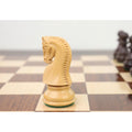 Intricately carved boxwood knight piece from the Zagreb 59 chess pieces only set.