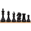 Individual black ebony wood chess pieces from the 3.9" Craftsman set.