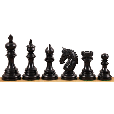 Combo of 4.1" Stallion Staunton Luxury Ebony Wood Chess Pieces with 23inches Board and Storage Box
