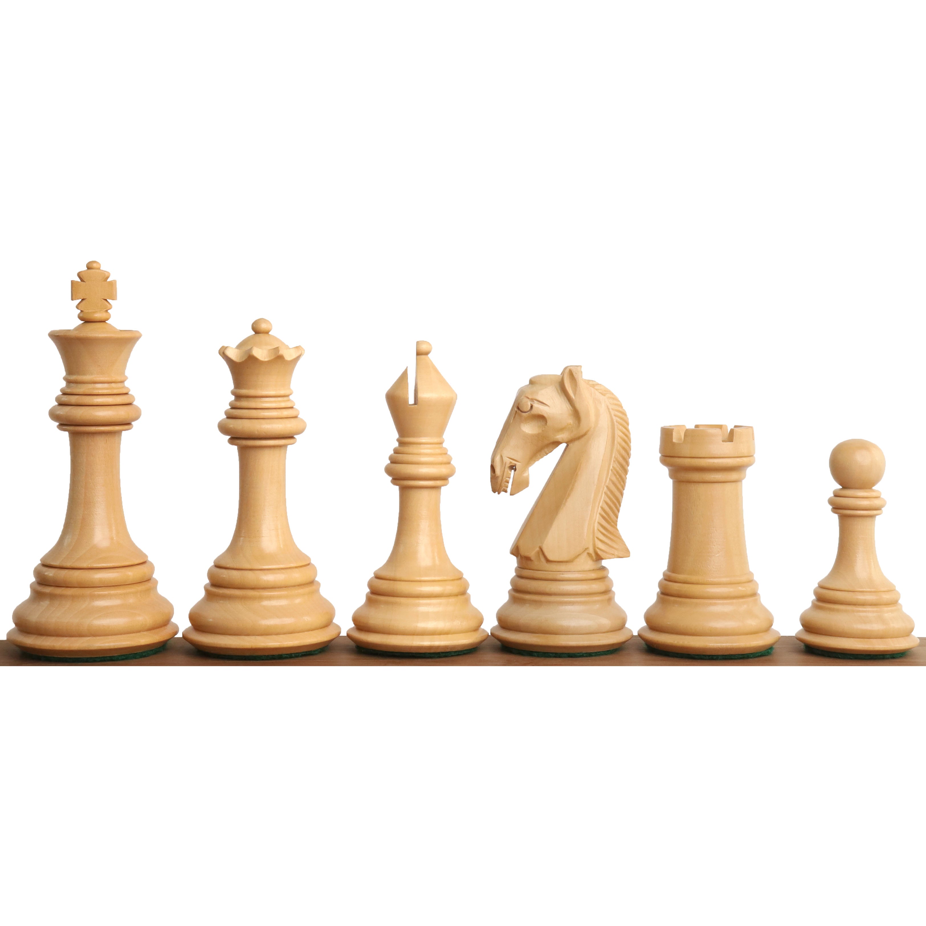 Slightly Imperfect 3.9" New Columbian Staunton Chess Pieces Only Set - Bud Rosewood - Double Weighted
