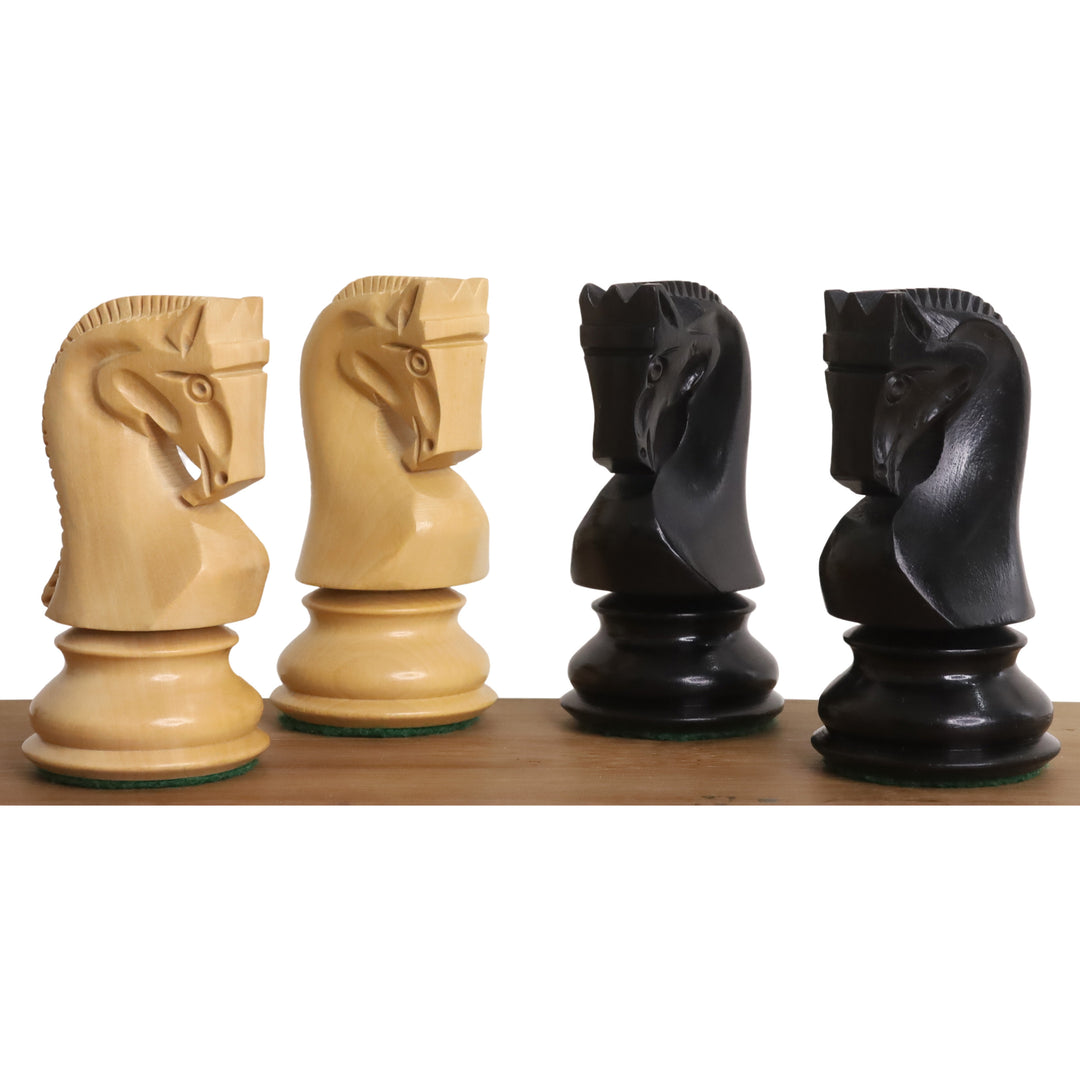 3.9” Rosyjski zestaw szachowy Zagrzeb 59' - tylko szachy - drewno hebanowe z potrójną wagą