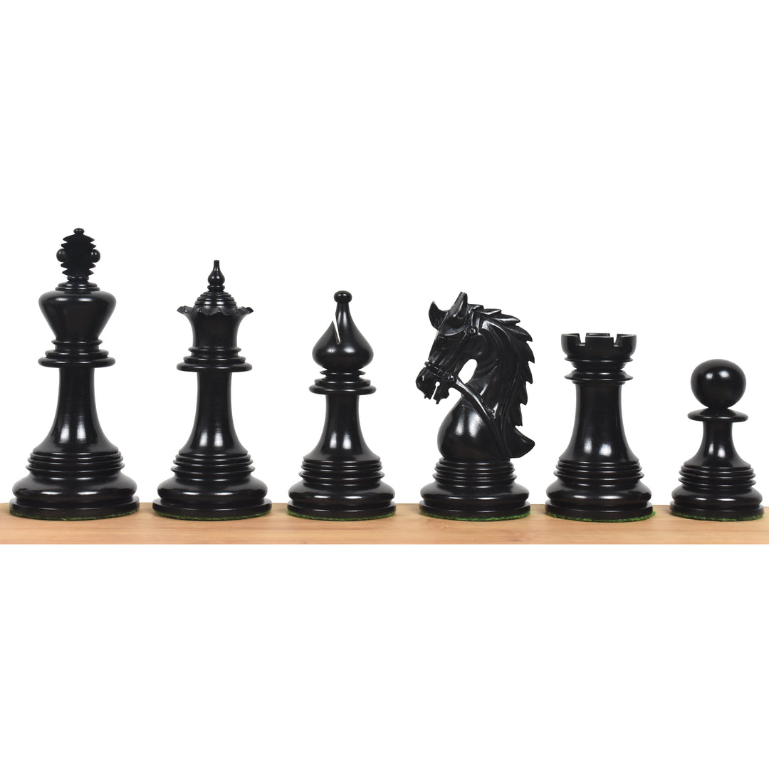 Slightly Imperfect 4.3" Napoleon Luxury Staunton Chess Set - Chess Pieces Only - Triple Weighted Ebony Wood