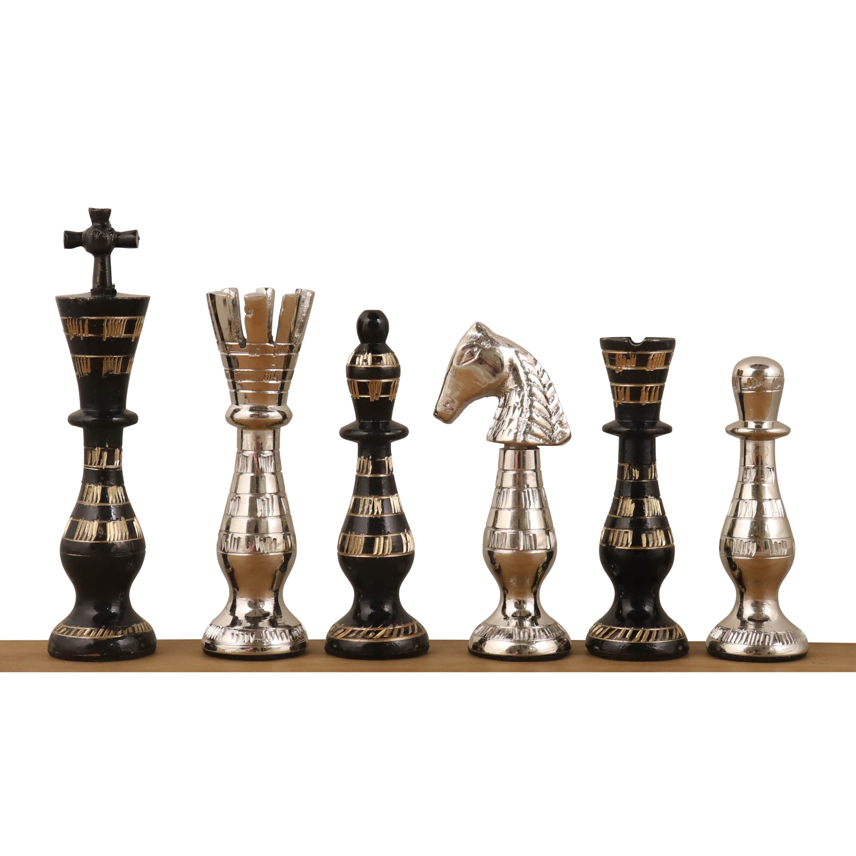 Sovereign Series Brass Metal Luxury Chess Pieces & Board Set