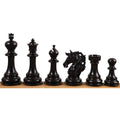 Open black leatherette storage coffer box featuring a premium plush orange velvet lined interior for chess pieces.