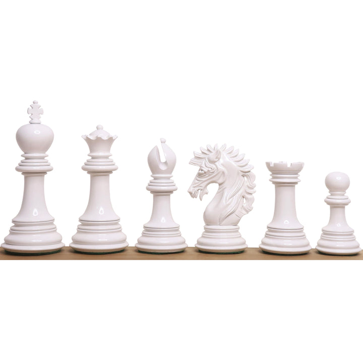 4.6" Mogul Staunton lackierte Schachfiguren mit 23" Ebenholz & Ahornholz Schachbrett und Kunstlederkoffer Aufbewahrungsbox
