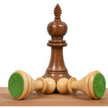 Weighted Golden Rosewood king and boxwood pawns.