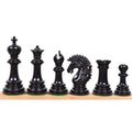 Premium ebony wood Mogul Staunton chess pieces.