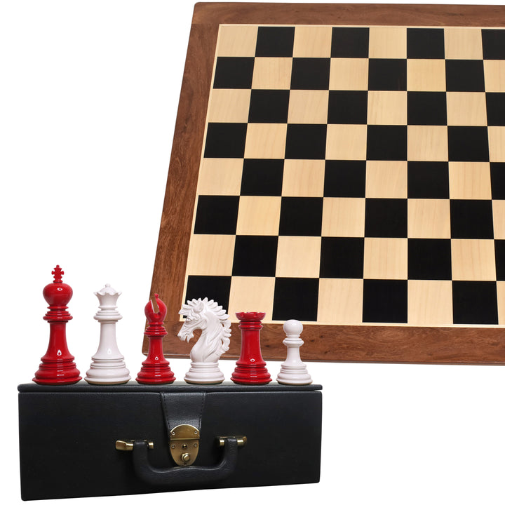 Kombo Mogul Staunton Lakierowane szachy z 23” dużą planszą szachową z drewna hebanowego i klonowego oraz pudełkiem do przechowywania