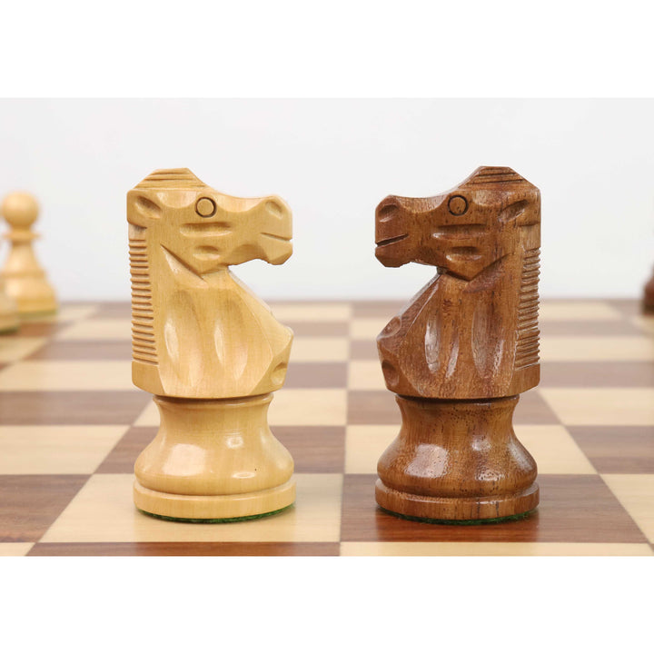 French Lardy Staunton Chess Set- Chess Pieces Only - Weighted Golden Rose wood  - 4 Queens