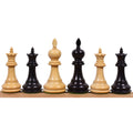 Side-by-side view of the executive staunton king and queen pieces.