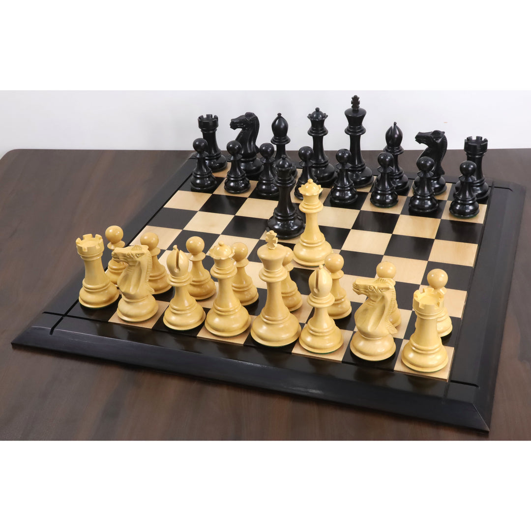 Set di scacchi di lusso Jumbo Pro Staunton da 6,3" - Solo pezzi di scacchi - Legno d'ebano - Peso triplo