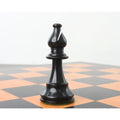 Detailed dark antiqued boxwood bishop piece from the Improved French Lardy set.