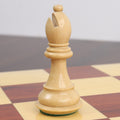 Premium boxwood bishop piece with a traditional miter cut from the Bridle Staunton luxury chess set.