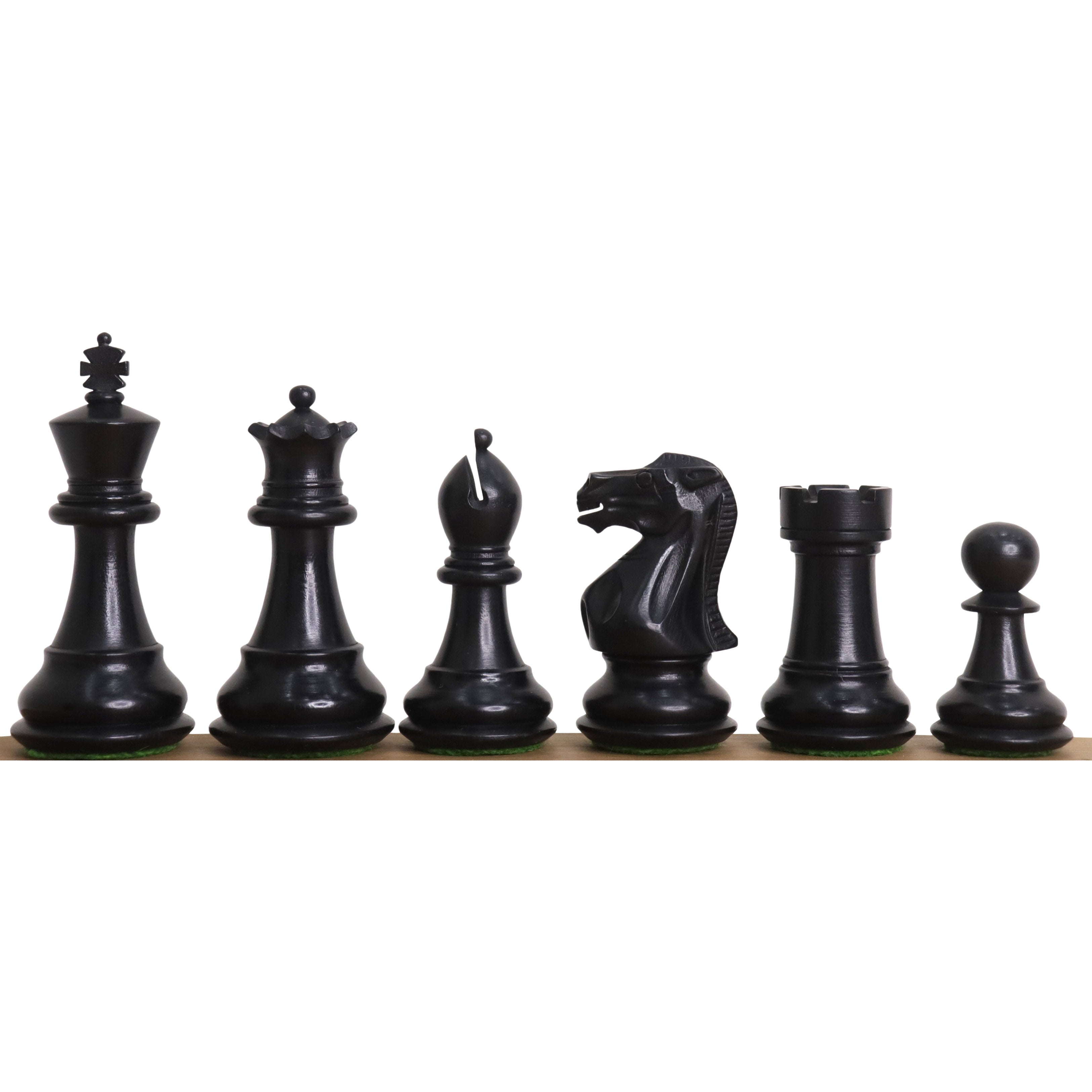 3" Professional Staunton Chess Set- Chess Pieces Only- Weighted Ebonized Boxwood