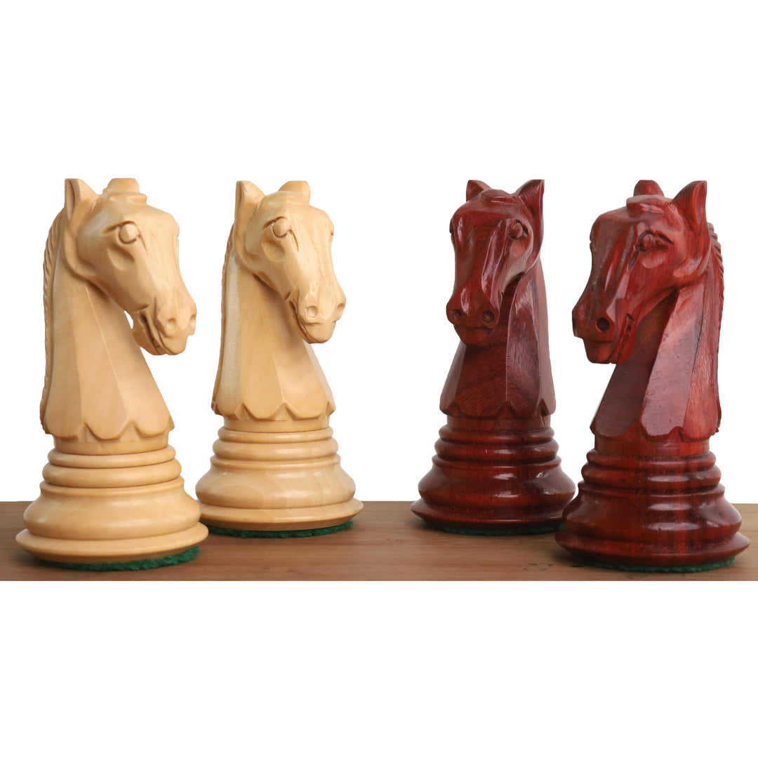 Slightly Imperfect 3.9" New Columbian Staunton Chess Set - Chess Pieces Only - Bud Rosewood - Double Weighted