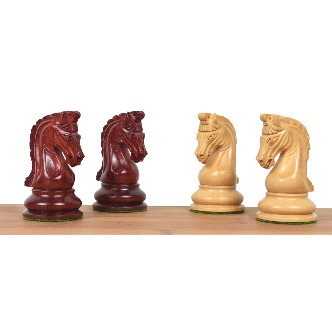 Reproduction légèrement imparfaite du jeu d'échecs Sinquefield Staunton 2016 - Pièces d'échecs uniquement - Bois de rose Bud - Poids triple