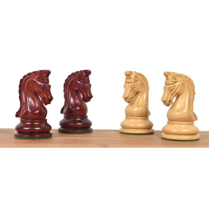 Reproduction légèrement imparfaite du jeu d'échecs Sinquefield Staunton 2016 - Pièces d'échecs uniquement - Bois de rose Bud - Poids triple