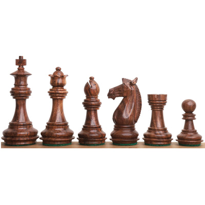 3.4" Meghdoot Series Staunton Chess Pieces Only set - Weighted Golden Rosewood