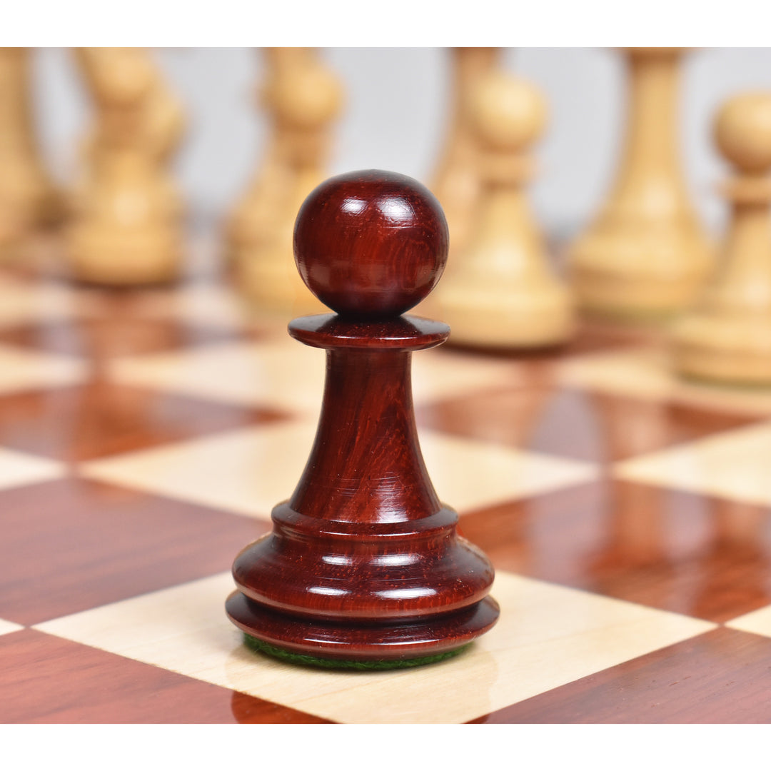 Jeu d'échecs de luxe 4.1″ Traveller Staunton - Pièces d'échecs uniquement - Bois de rose Bourgeon et buis