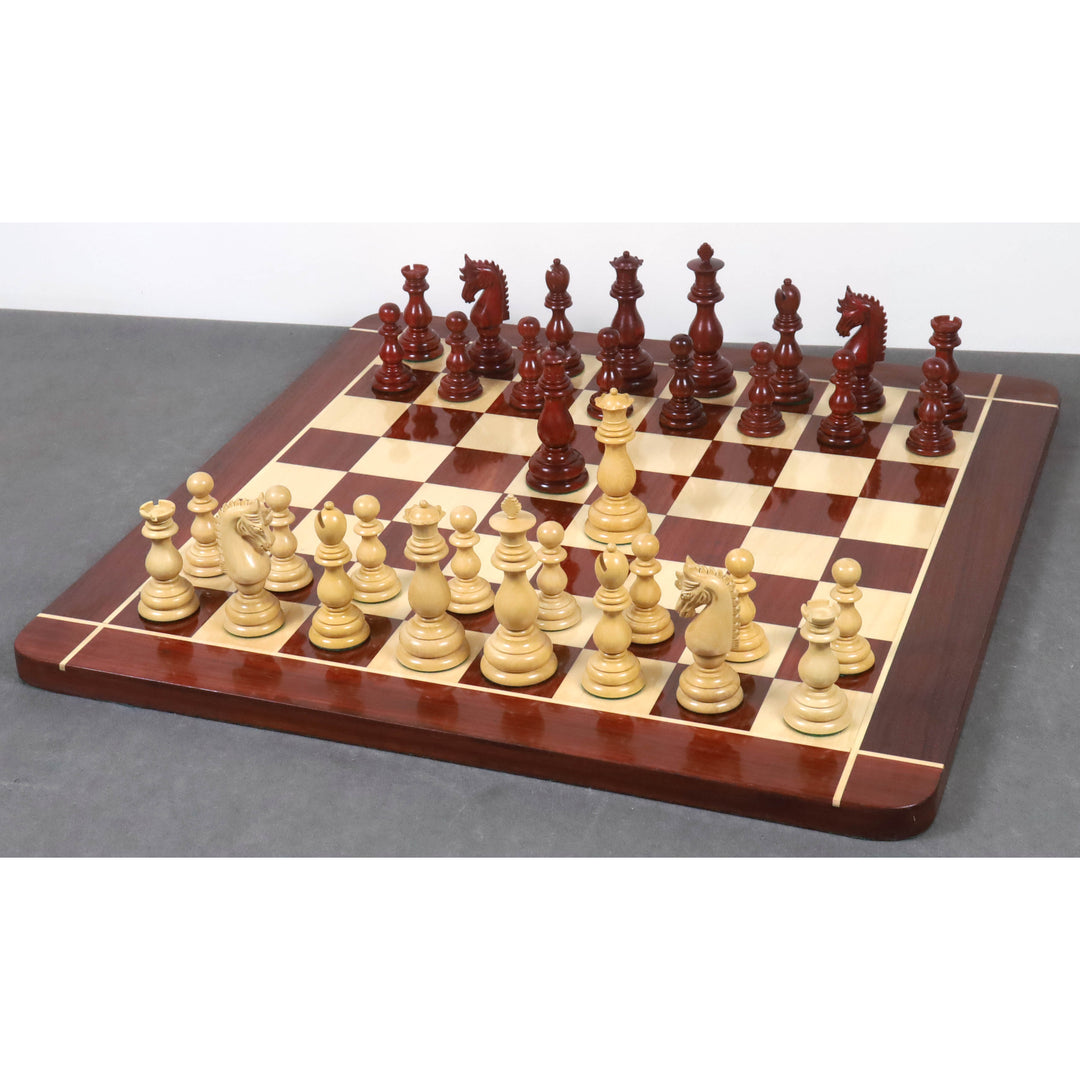 Slightly Imperfect 4.6" Medallion Luxury Staunton Chess Set - Chess Pieces Only - Triple Weight Bud Rosewood