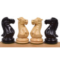 Four hand-carved executive staunton knights in contrasting boxwood finishes.
