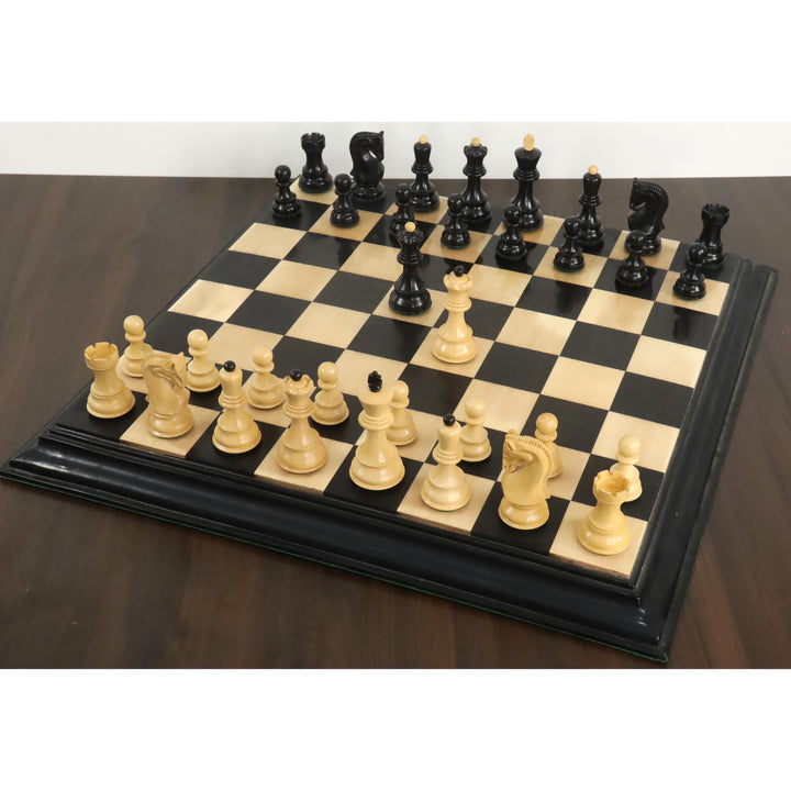 3.9" Set di scacchi russo Zagreb 59' - Solo pezzi di scacchi - Triplo peso in legno d'ebano