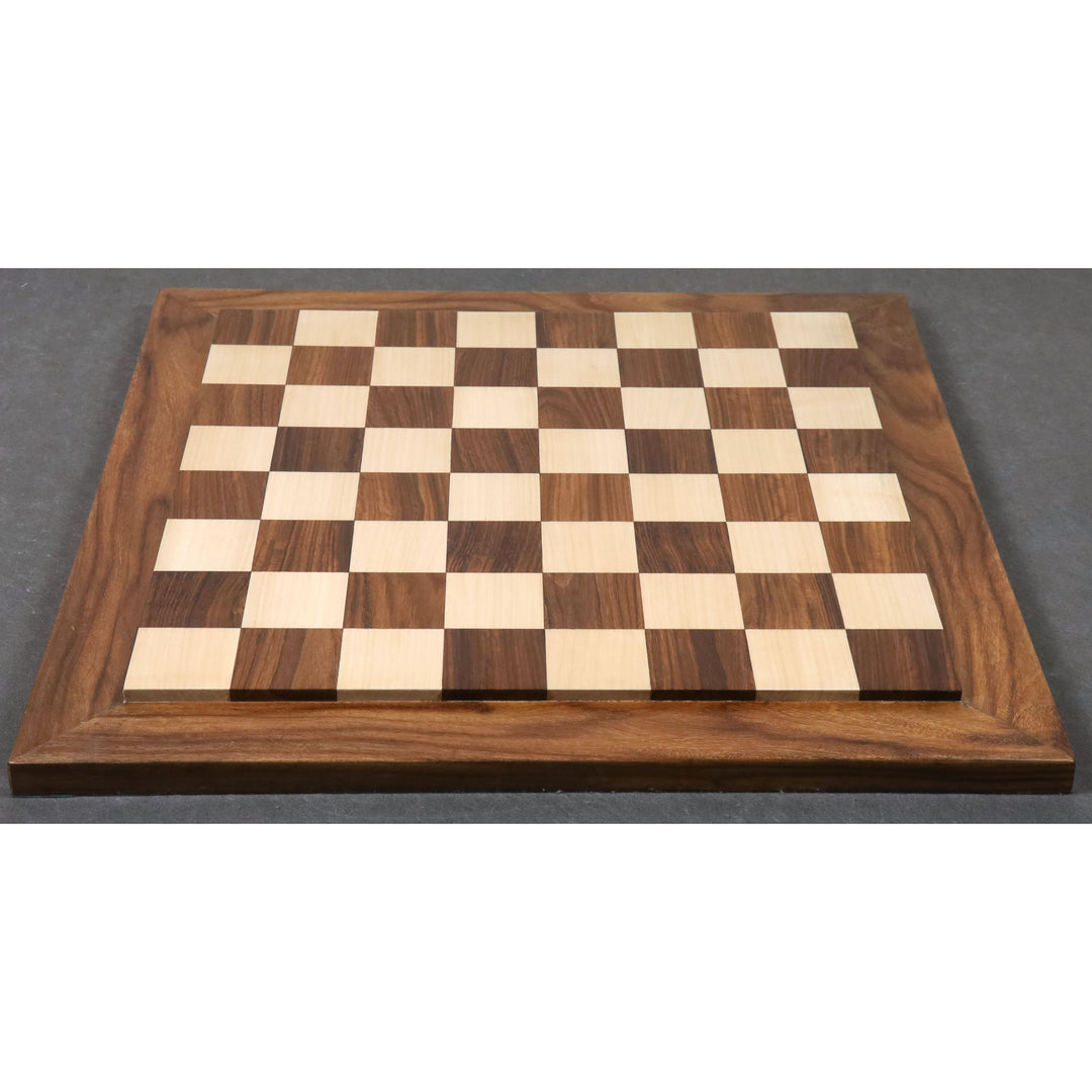 Tablero de ajedrez de lujo de madera alzada de 21" - palisandro dorado y arce - cuadrado de 55 mm