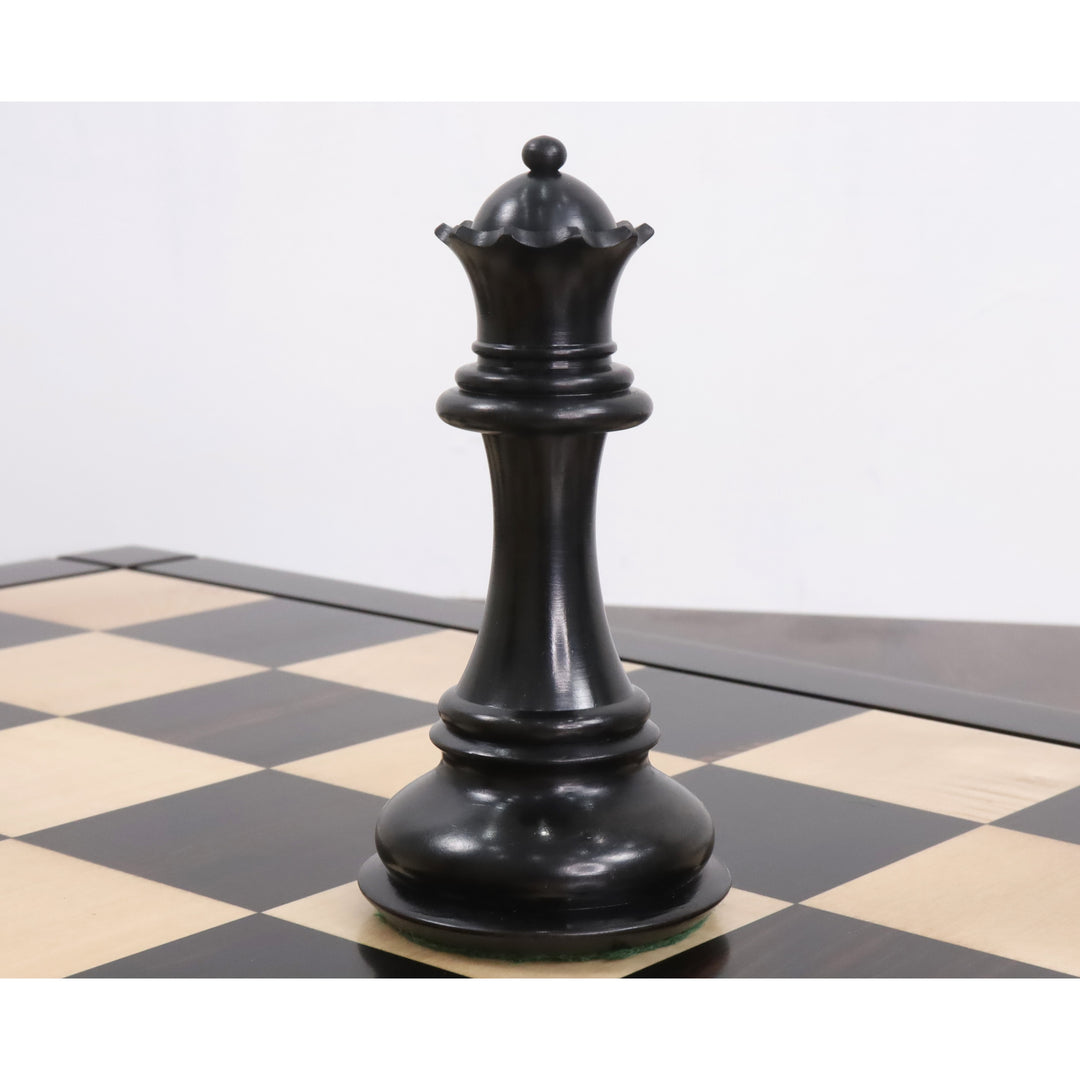 Jeu d'échecs Jumbo Pro Staunton Luxury 6.3" - Pièces d'échecs uniquement - Bois d'ébène - Poids triple