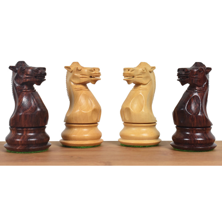Juego de ajedrez de madera Pro Staunton de 4,1" - Sólo piezas de ajedrez - Madera de rosa ponderada