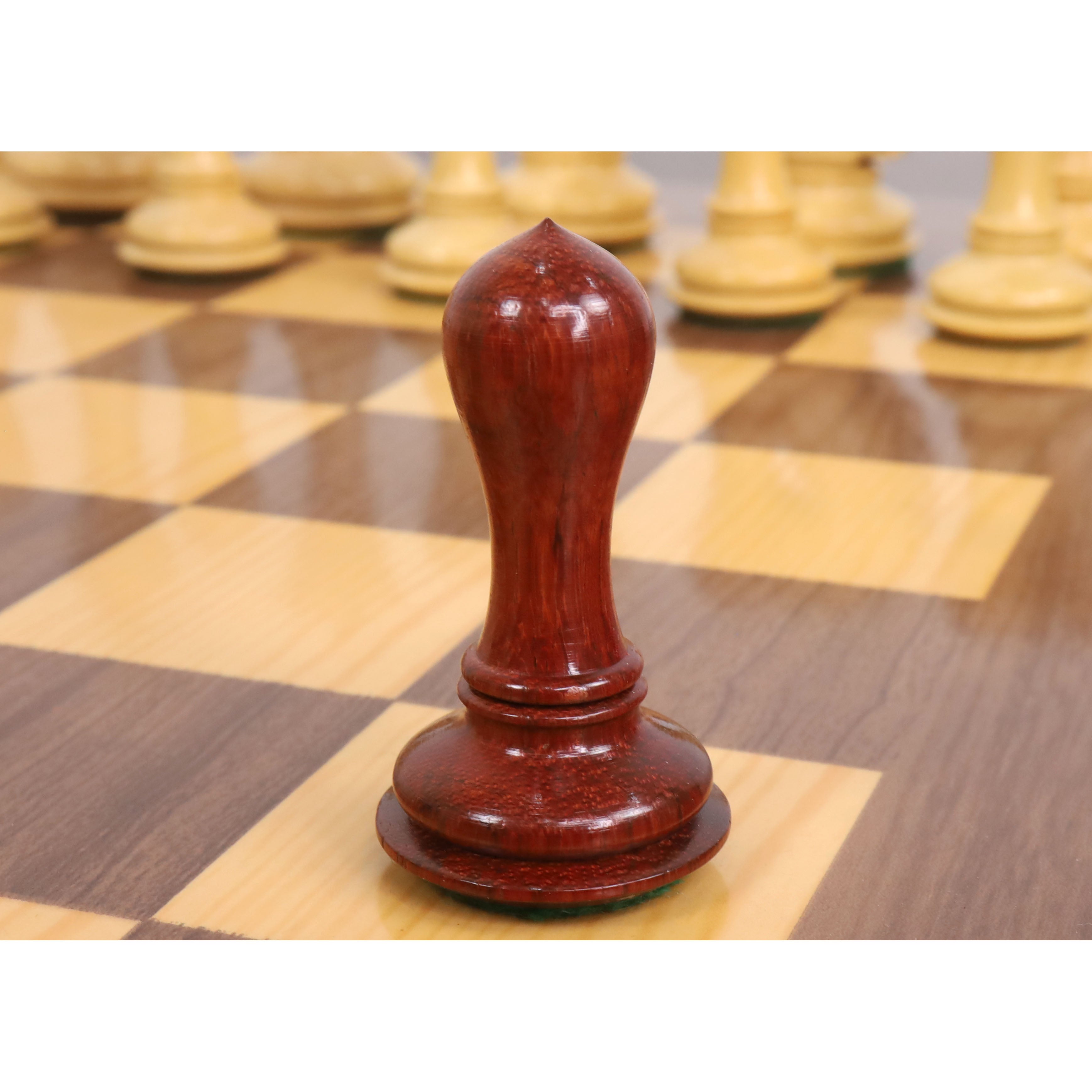 4.6" Avant Garde Luxury Staunton Chess Pieces Only Set - Triple Weighted - Bud Rosewood & Boxwood