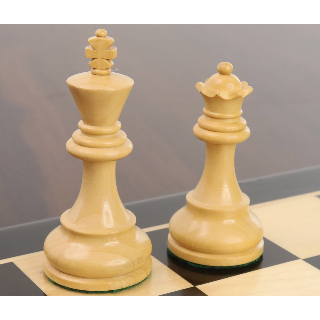 Set di scacchi Reykjavik Series Staunton da 3,25" - Solo pezzi di scacchi - Legno di bosso ebanizzato e appesantito