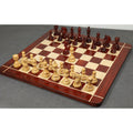 Complete Stallion Staunton chess set arranged on a wooden board.