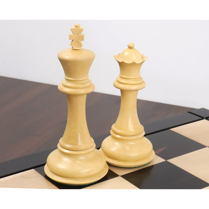 6,3" Jumbo pro staunton Luxus Schachspiel - Nur Schachfiguren - Ebenholz - Dreifaches Gewicht