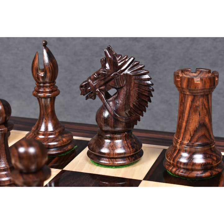 Kombo American Staunton Luksusowy zestaw szachów - figury z drewno różane z planszą i pudełkiem