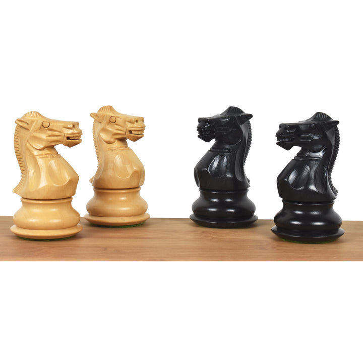 Kombo z  3,6" profesjonalnym zestaw szachów Staunton - figury w ebonizowanym drewnie bukszpanowym z planszą i pudełkiem